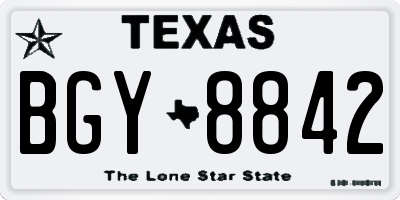 TX license plate BGY8842