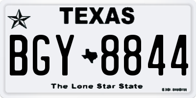 TX license plate BGY8844