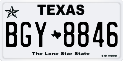 TX license plate BGY8846