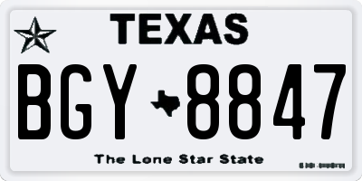 TX license plate BGY8847