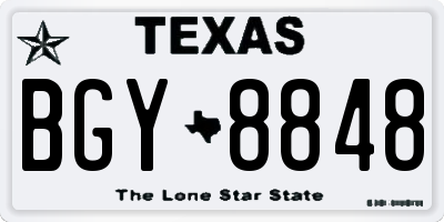TX license plate BGY8848