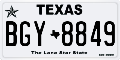 TX license plate BGY8849