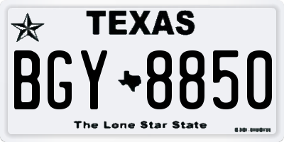 TX license plate BGY8850