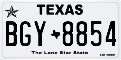 TX license plate BGY8854