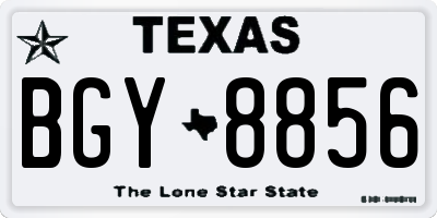 TX license plate BGY8856