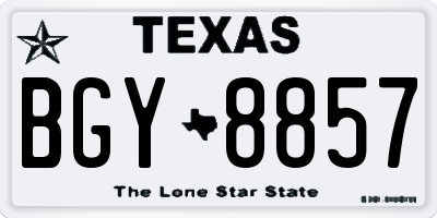 TX license plate BGY8857