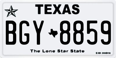 TX license plate BGY8859