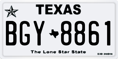 TX license plate BGY8861