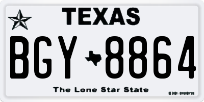 TX license plate BGY8864