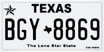 TX license plate BGY8869