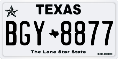 TX license plate BGY8877
