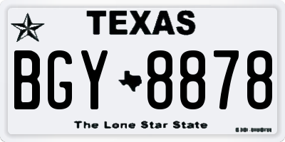 TX license plate BGY8878