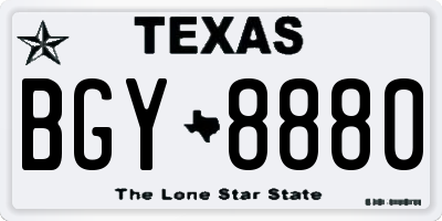 TX license plate BGY8880