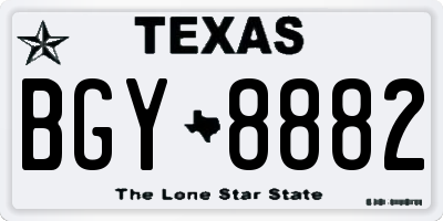 TX license plate BGY8882