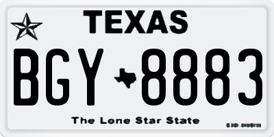 TX license plate BGY8883