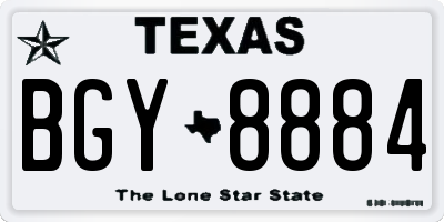TX license plate BGY8884