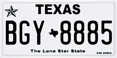 TX license plate BGY8885