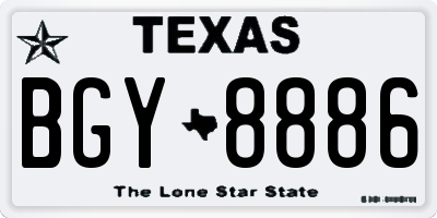 TX license plate BGY8886