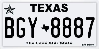TX license plate BGY8887