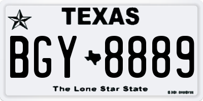 TX license plate BGY8889