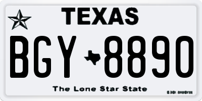 TX license plate BGY8890