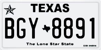 TX license plate BGY8891