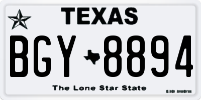 TX license plate BGY8894