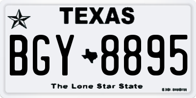 TX license plate BGY8895
