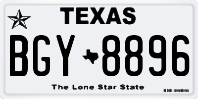 TX license plate BGY8896