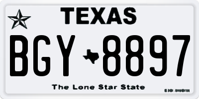 TX license plate BGY8897