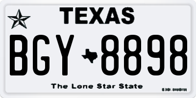 TX license plate BGY8898