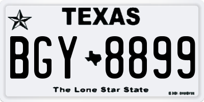 TX license plate BGY8899