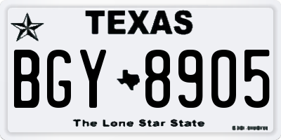 TX license plate BGY8905