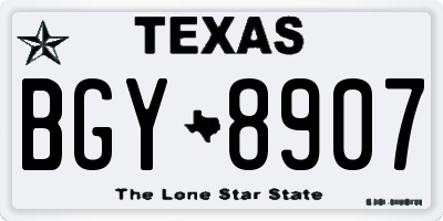 TX license plate BGY8907