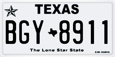 TX license plate BGY8911