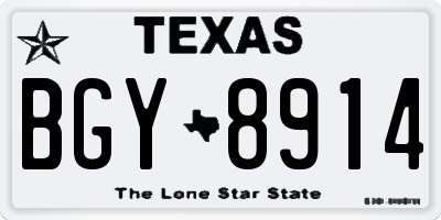 TX license plate BGY8914
