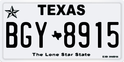 TX license plate BGY8915
