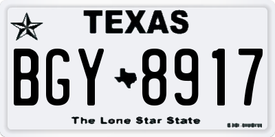 TX license plate BGY8917
