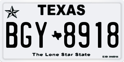 TX license plate BGY8918
