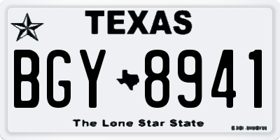 TX license plate BGY8941