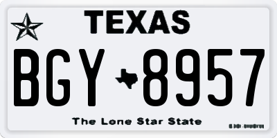 TX license plate BGY8957