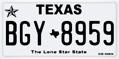 TX license plate BGY8959