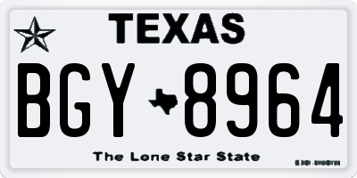 TX license plate BGY8964