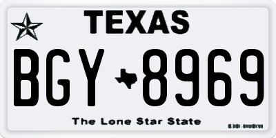 TX license plate BGY8969