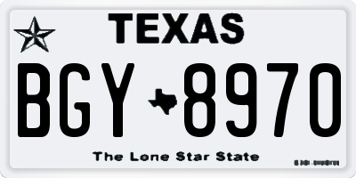 TX license plate BGY8970