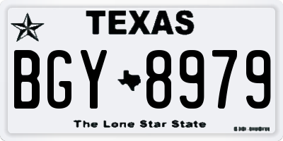 TX license plate BGY8979