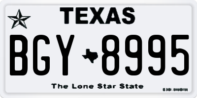 TX license plate BGY8995