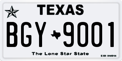 TX license plate BGY9001