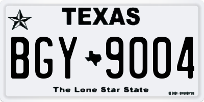TX license plate BGY9004