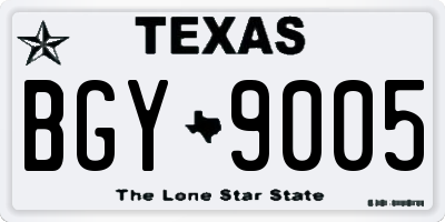 TX license plate BGY9005